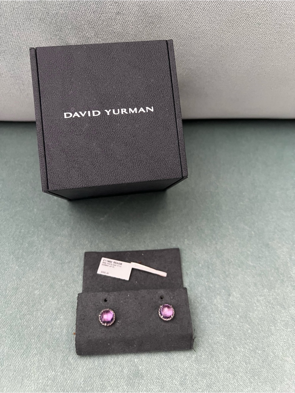 NWT David Yurman - Anethyst Gemstone Rope-Frame Stud Earrings - Womens Jewelry